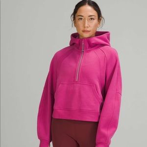scuba oversized 1/2 zip pink lychee